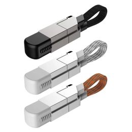 Multi Charging Cable Short for Travel Portable Magnetic Keyring 4 in 1 Fast Charger Cord PD 60W USB A/C to Type C for Phone Pad