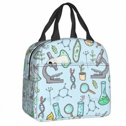 biology And Chemistry Insulated Lunch Tote Bag for Women Natural Science Studies Resuable Cooler Thermal Bento Box School 16a4#