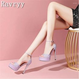 Sandals Women Bling Crystal Platform Summer Wedding Party Prom Pumps Ankle Strap Peep Toe High Heels Fashion Rhinestone Shoes