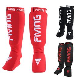 FIVING 1 Pair Shin Instep Pads MMA Leg Foot Guards Muay Thai Kick Boxing Guard Protector With Hook Loop Shin and Instep Guards 240322