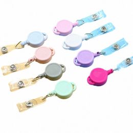 one Pcs ID Card Holder Badge Reel Oyster Security Retractable Photo Identity Pass Badge Students Nurse Holder & Accories a9Sj#