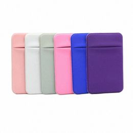 1 PCS 9 Color Adhesive Sticker Mobile Phe Back Cards Wallet Case Credit ID Card Holder Cell Phe Card Holder Pocket z6nx#