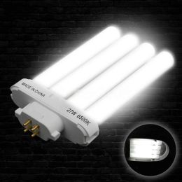 6500K 27W 4-pin Quad Tube Energy Saving Compact Fluorescent Light Bulb Replacement Reading Working Lighting for Dormitory
