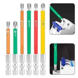 1pc PH1/PH2/PZ1/PZ2 Screwdriver Double Slotted Shank For PHS/PZS Screws Electrician Batch Head Magnetic Socket Switch Hand Tools