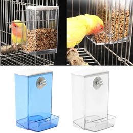 Other Bird Supplies Feeding Box Dustproof Food Dispenser AntiSplash Parrots Birds Cage Screw Feeder Clear Container