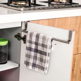 2024 2 Size Towel Racks Over Kitchen Cabinet Door Towel Rack Bar Hanging Holder Bathroom Shelf Rack Home Organiser Long Wall Hook