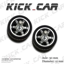 1/64 Kickcar Basic Wheels TE37 Rubber Tires Spoke BasicDetail-up Modified Kit for 1:64 Hotwheels Model Car Toy Wheel Kit