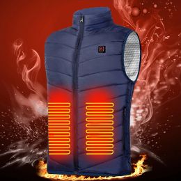 9 Heated Vest Zones Winter Electric Heated Jackets Men Women Sportswear Heated Coat Warm Heat Coat USB Heating Jacket M-7XL