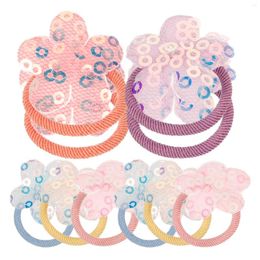 Dog Apparel 10pcs Puppy Hair Ropes Elastic With Flower Decor Cute Bands