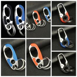 Keychains Keys Organiser Double Ring Keychain Metal Key Buckle Car Holder Business Waist Gift For Man