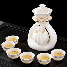 Premium Teaware Set with Automatic Tea Maker and Gongfu Teacups 240325