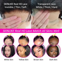 7x7 Real HD Lace Front Wig Pre Plucked 5x5 Lace Closure Wig Human Hair Bone Straight Brazilian 13x6 Full Lace Frontal Wigs 250%
