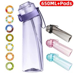 650ML Air Fruit Scent Flavoured Water Bottle with Pod Tritan Sports Up Water Bottle Outdoor Fitness Sport Water Cup with Straw 240322