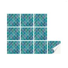 Window Stickers 10pc 3D Bright Film Tile DIY Waterproof Self Adhesive Wall