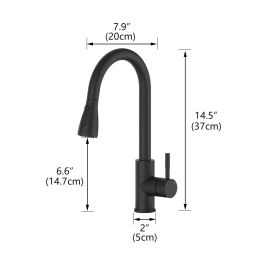 Brushed Nickel Kitchen Faucet Single Hole Pull Out Spout Kitchen Sink Mixer Tap Stream Sprayer Head Chrome/Black Mixer Tap866068