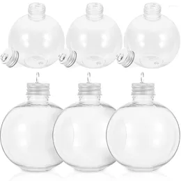 Vases 6pcs Multipurpose Round Bulb Container Fillable Bottle Hanging Decor Candy Wrapping Jar