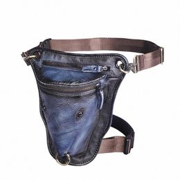 quality Real Leather Men Design Casual Brown Classic Shoulder Sling Bag Fi Blue Travel Fanny Waist Belt Pack Leg Bag 833 d9Ao#