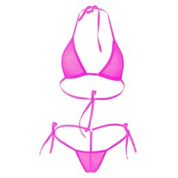 Women Mini Thong Bikini Underwear G-String Bra Set Perspective Swimwear Ultra Thin Swimsuit Bandage Brazilian Swimwear