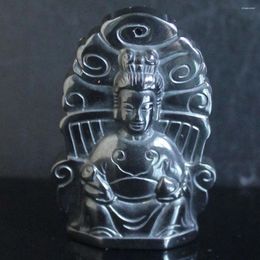 Decorative Figurines Hematite Buddha Pendant DIY For Necklace