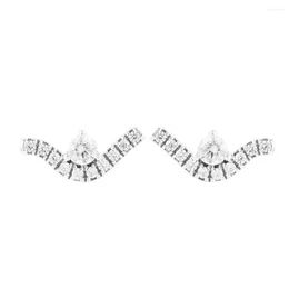 Stud Earrings Authentic 925 Sterling Silver Earring Sparkling Wave For Women Fine Jewelry Wedding Ear Brincos