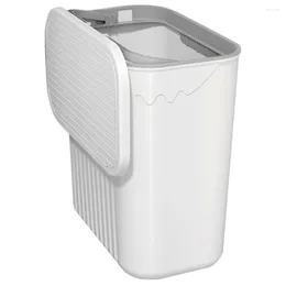 Laundry Bags Hanging Type Trash Can With Lid Bathroom Wall Mounted Punch-free Waste Bin Household