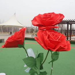 Decorative Flowers Simulation PE Rose Large Bouquet Outdoor Wedding Supplies Valentine's Day Po Booth Backdrop Festive DIY Decoration
