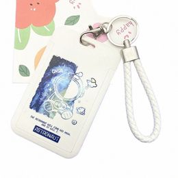 cute Comic planet astraut student card set bus ic meal card door card work permit label key Acc protecti case n8GN#