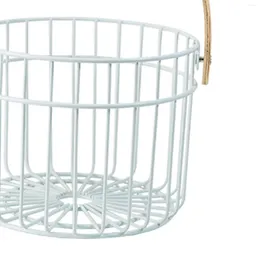 Kitchen Storage Metal Wire Egg Basket For Collecting Chicken Eggs Holder White S