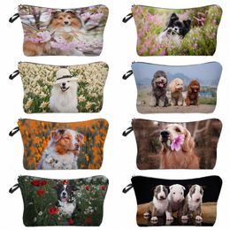 cute Animal Chihuahua Samoyed Dog Printed Women Cosmetic Bag Portable Foldable Travel Organizer Fi Toiletry Bag Makeup Bag n1t7#