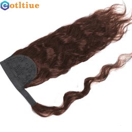 Body Wave Wrap Around Ponytail Human Hair #4 Colour Chocolate Brown 24" 150G/Set Brazilian Hair Magic Paste Pony Tail Extention