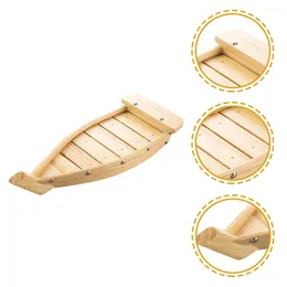 Dinnerware Sets Sushi Boat Wooden Holder Sashimi Party Appetizer Server Restaurant Tray Serving