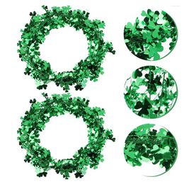 Decorative Flowers Irish Party St Patricks Day Decoration Shamrock Wreath Decorations Tinsel Supplies Wreaths For Front Door Home Ornaments