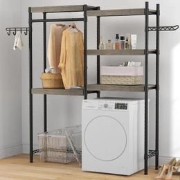 Hangers Over Washer And Dryer Shelves 5-Tier Laundry Room Heavy Duty Shelf Freestanding Space Saver