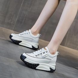 Casual Shoes Height Increasing For Women Genuine Leather Retro Women's Sneaker Sapato Feminino Zapatillas Deportivas Mujer