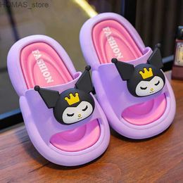 home shoes New Summer Cute Cartoon Design Aged 3-10 Children Slippers Non-slip Platform Slides Sandals For Girl Home Flip Flops Kids Shoes Y240401