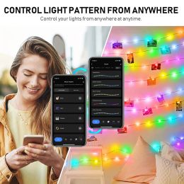 TUYA LED String Lights work with Alexa Google Assistant Music Sync WS2812B RGBIC Lighting Addressable Fairy String Lights