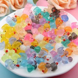 Garden Decorations 100/200/300PCS Mini Resin Duck Figurine Luminous Ornament Miniature Landscape Decoration Supplies