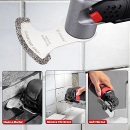 EZARC 3PCS Diamond Oscillating Tool Blade Multi Tool Swing for Grout Removal and Soft Tile Cut Quick Release Oscillating Tool