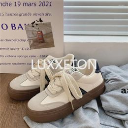 Casual Shoes 2024 Autumn Luxury For Woman Classic Sneakers Women Leather Retro Low Cut Lace -up Plus Size