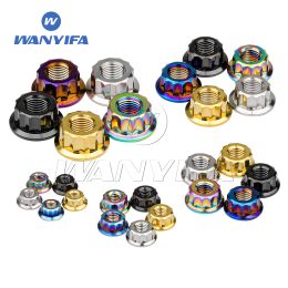 Wanyifa Titanium Nut M5/M6/M8/M10/M12 Flange 12 Point Bi Hex Nuts for Motorcycle Retrofit