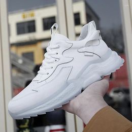 Casual Shoes Summer Men's Sports Fashion Comfortable Leather Running Thick Bottom High-top Wear-resistant Non-slip Mens