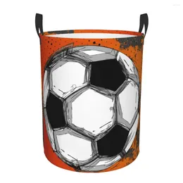 Laundry Bags Foldable Basket For Dirty Clothes Grunge Color Full Soccer Ball Storage Hamper Kids Baby Home Organizer