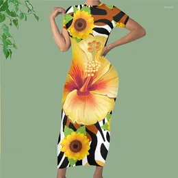 Party Dresses Noisydesigns Women Leopard Summer Dress 4XL Long Vestito Female Bohemian Plumeria Sunflower Girls Beach Maxi 2024 Dropship
