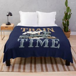 Blankets Train Time Model Trains Enthusiast Throw Blanket Custom Bed Fashionable