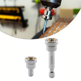 1/2pcs 25/50mm Plasterboard Positioning Screwdriver Bit With Magnetic Ring 1/4inch Hex Shank Locating Batch Head For Woodworking