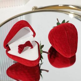 Jewellery Pouches Compact Strawberry Holder Small Rings Storage Container Cases