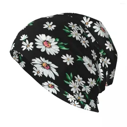Berets Cute Flower Bonnet Hat Hip Hop Street Skullies Beanies Hats For Men Women Knitting Warm Dual-use Caps