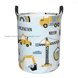 Laundry Bags Basket Construction Trucks Cloth Folding Dirty Clothes Toys Storage Bucket Household