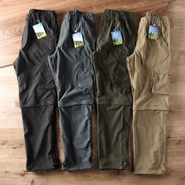 Men's Pants Retro Casual Detachable Cargo Pant Shorts 2024 Fashion Solid Colour Lightweight Quick Drying Trendy Commuting