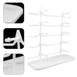 Decorative Plates Decor 10 Pairs Of Glasses Frame Sunglasses Stand Eyeglass Holder Storage Rack Support Display White